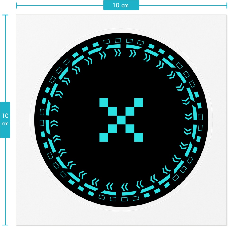 オリジナルステッカー003「サイバーパンク・バツ」