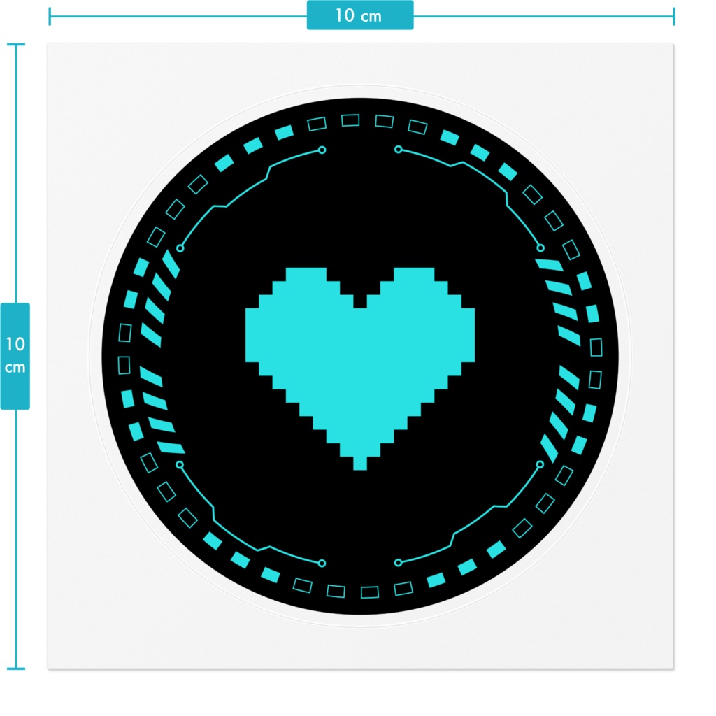 オリジナルステッカー007「サイバーパンク・ハート」