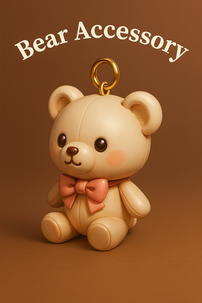 Fluffy Bear Keychar – ふわもこベア キーチャーム 3Dモデル(FBX/OBJ/GLB/PBR)