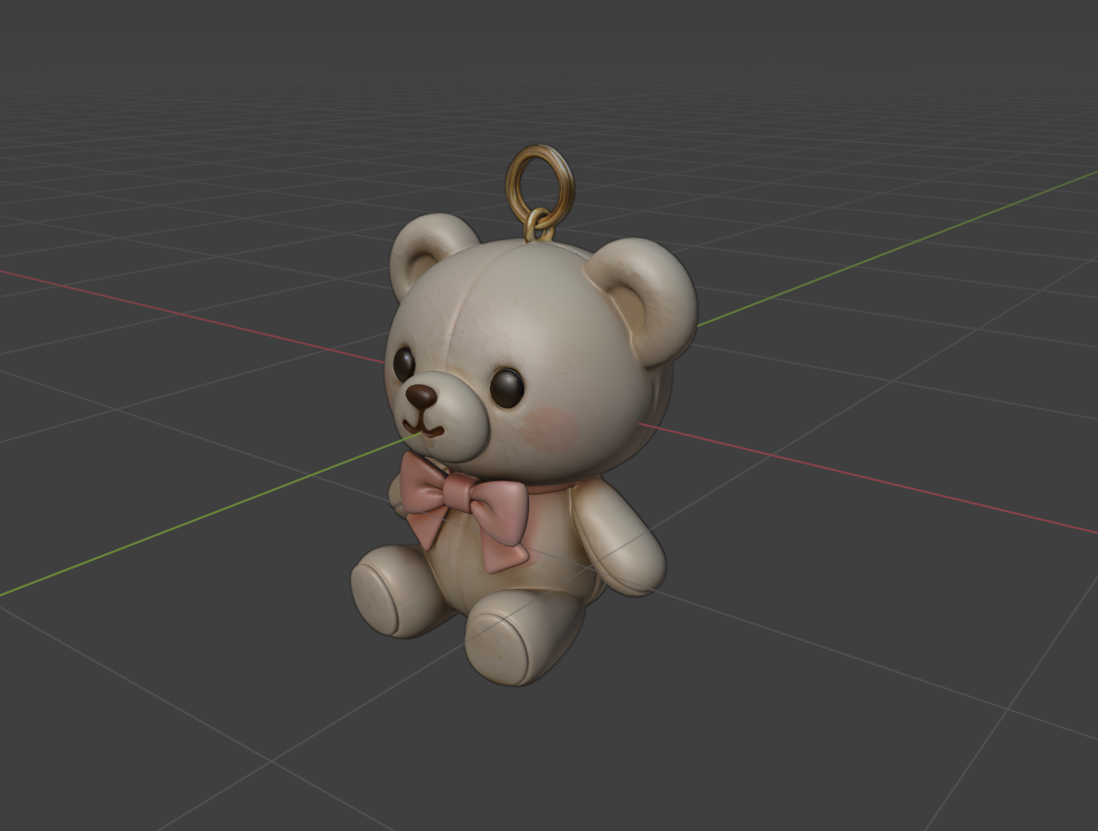Fluffy Bear Keychar – ふわもこベア キーチャーム 3Dモデル（FBX/OBJ/GLB/PBR） - ken10 - BOOTH