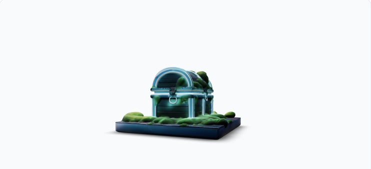 Glowing - Chest - 草むらの中にある宝箱 (FBX/OBJ/GLB/PBR)