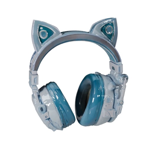 Cyberpunk Glowing Headphones With Cat Ears (FBX, GLB, OBJ, USDZ/PBR)