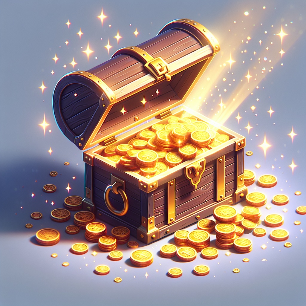 Treasure Chest Overflowing With Gold Coins (FBX, GLB, OBJ, USDZ/PBR)