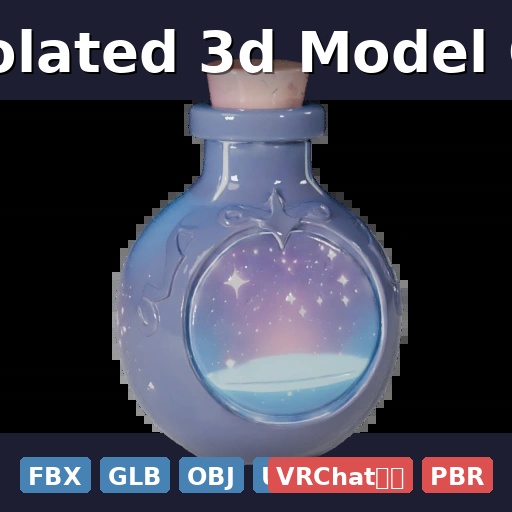 Single Isolated 3d Model Of Potion (FBX, GLB, OBJ, USDZ/PBR)