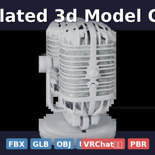 Single Isolated 3d Model Of Vintage (FBX, GLB, OBJ, USDZ/PBR)