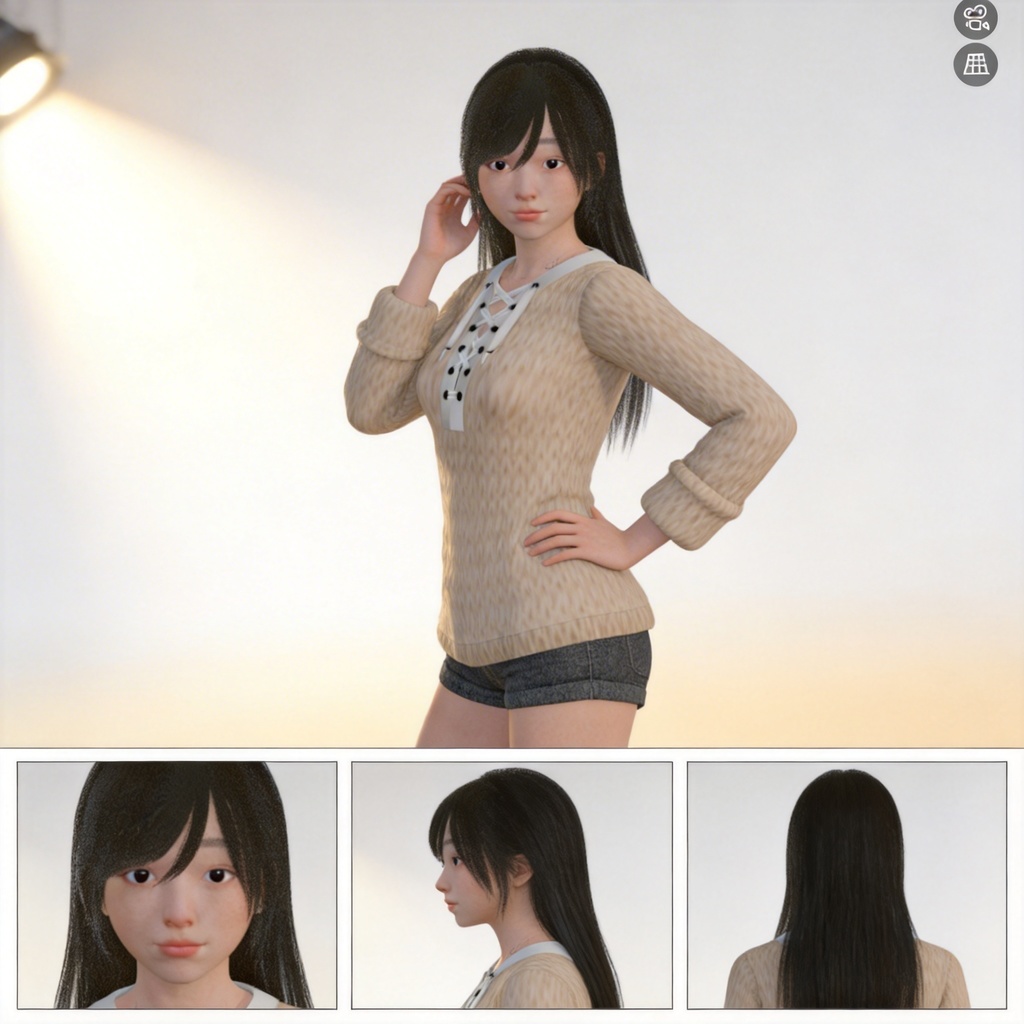 リアル調3D VRMキャラクター　女の子　坂倉あやね