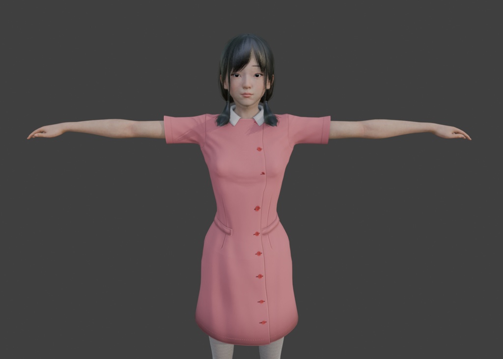 公開中 リアル調3D VRMキャラクター 女の子 渡辺さくら