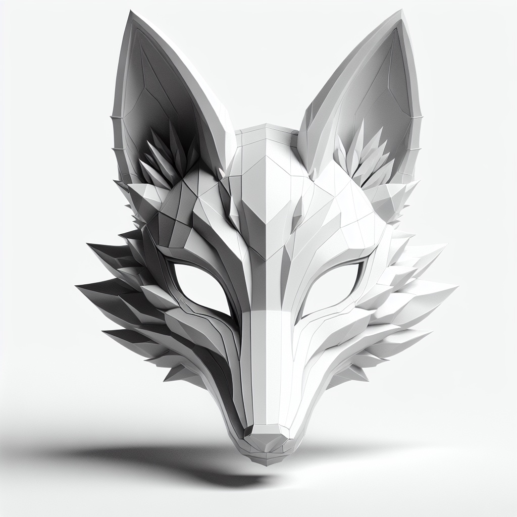 Single Isolated 3d Model Of Kitsune (FBX, GLB, OBJ, USDZ/PBR)