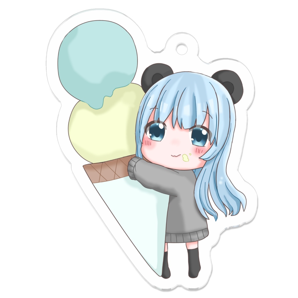 アイスとねむりいぬアクキー