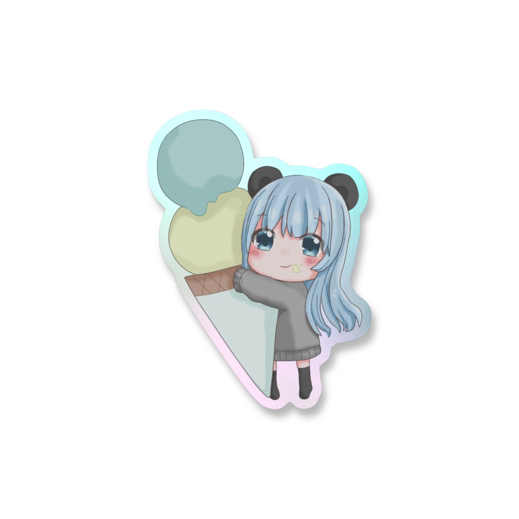 アイス持ちねむりいぬステッカー