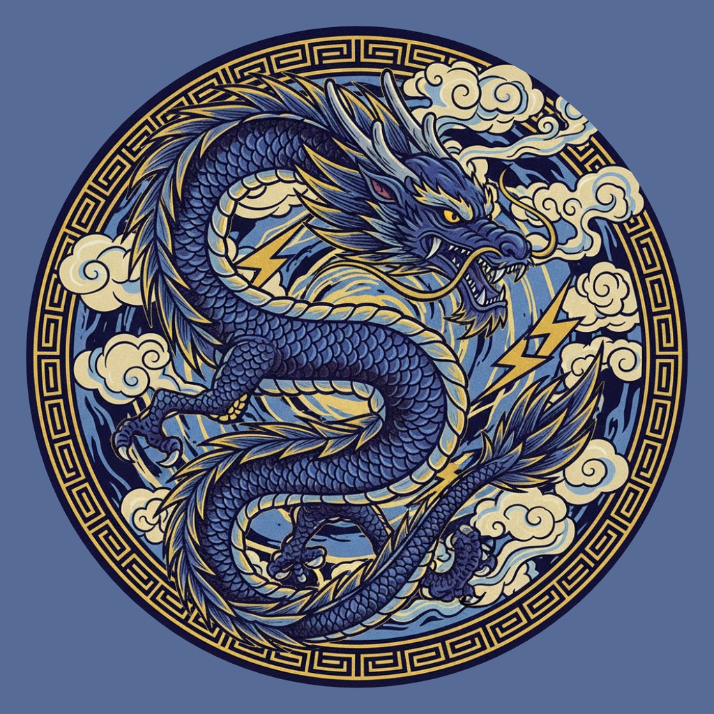 運気上昇龍クリップアート　10点セット（PNG）