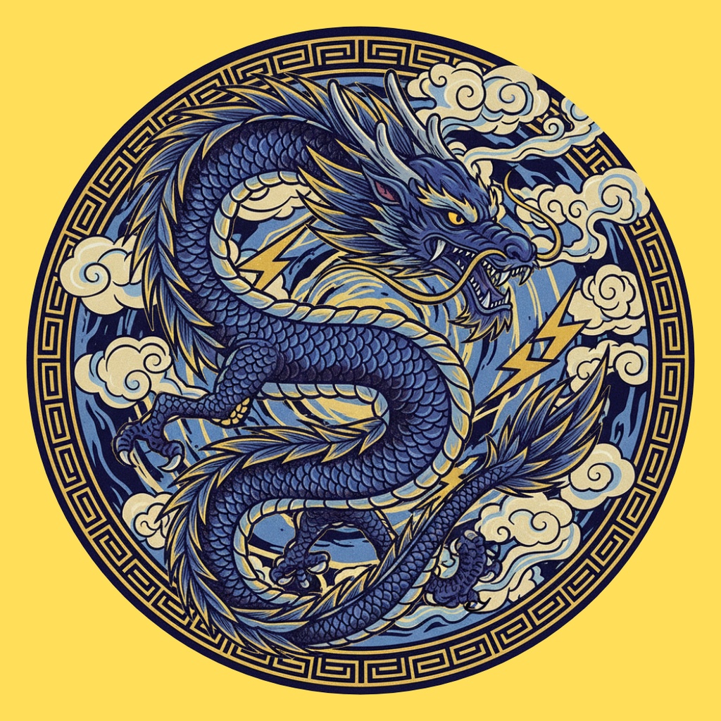 運気上昇龍クリップアート 10点セット(PNG)