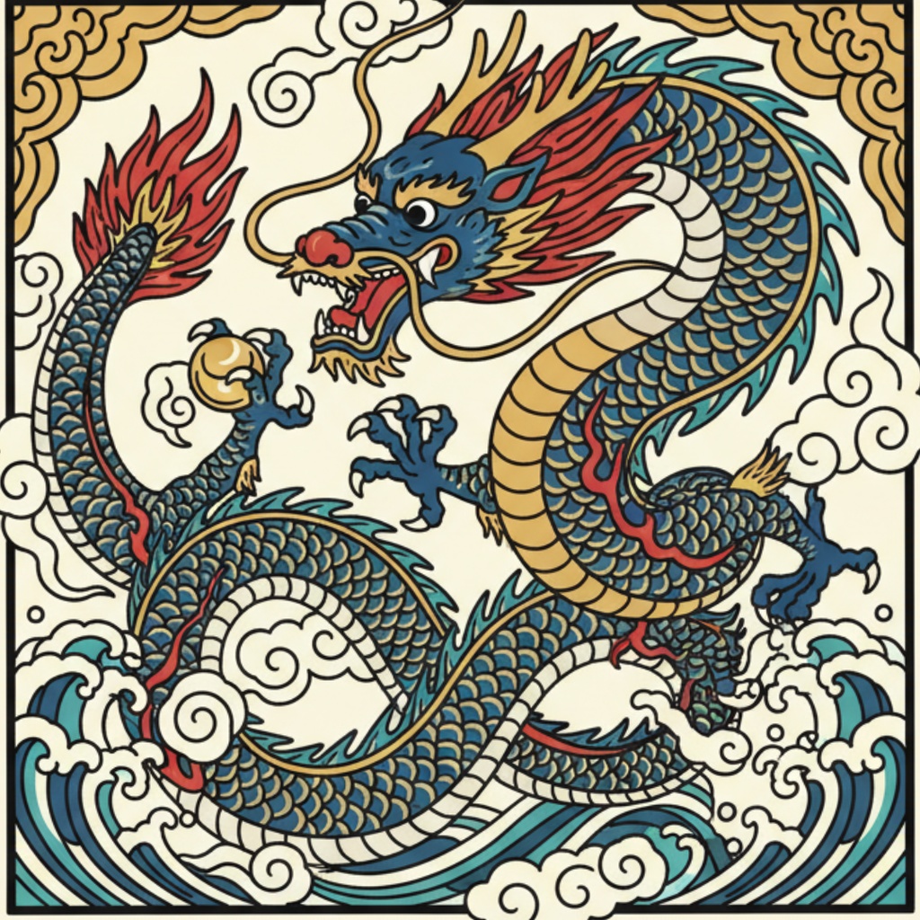 運気上昇龍クリップアート