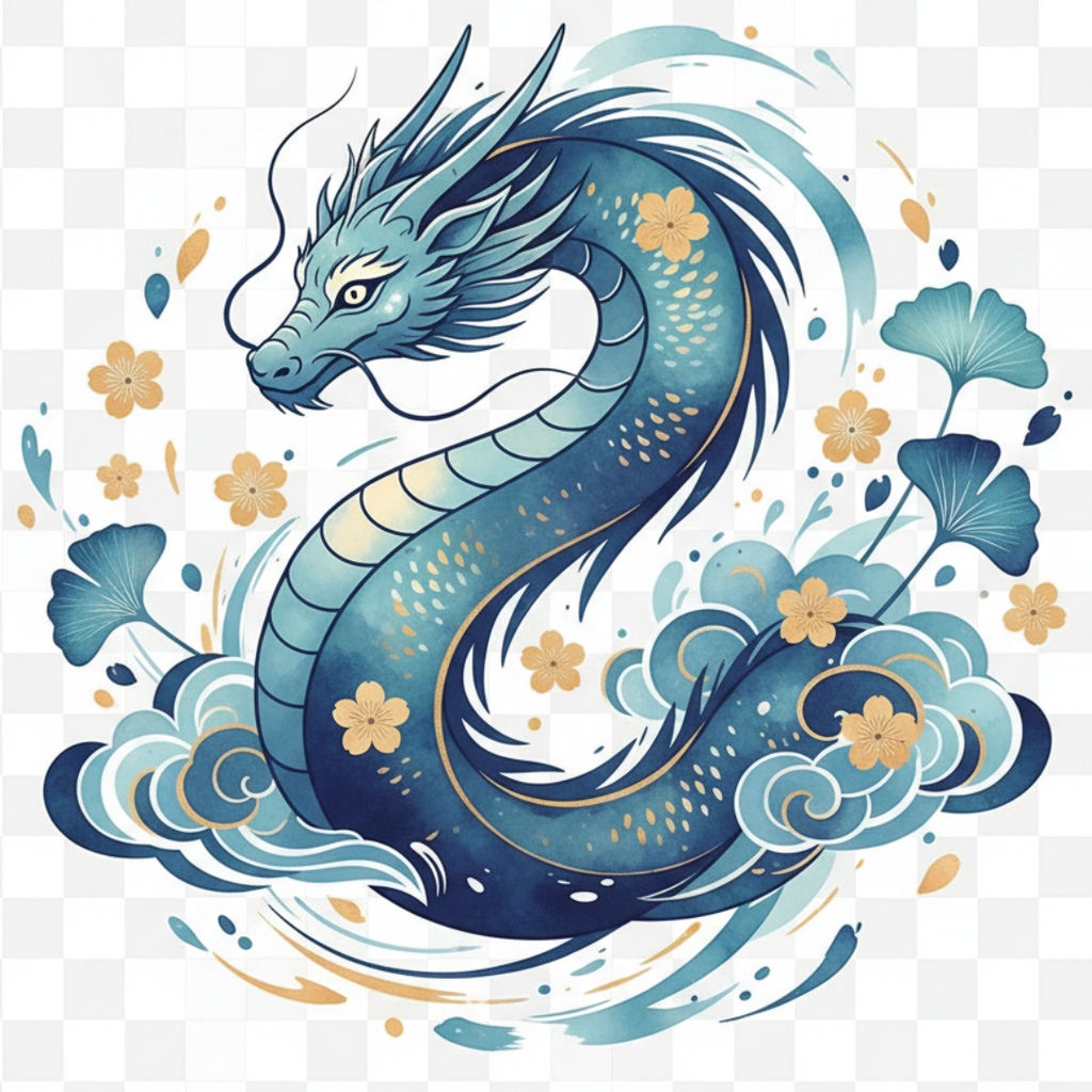 運気上昇龍クリップアート