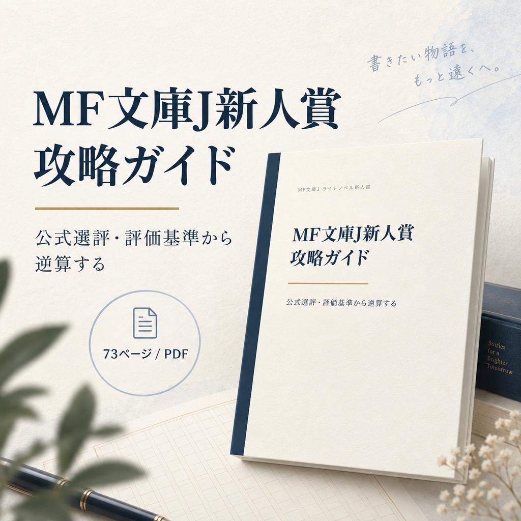 【PDF・73P】MF文庫J新人賞 攻略ガイド|公式選評・評価基準から逆算する「選ばれる原稿」の仕上げ方