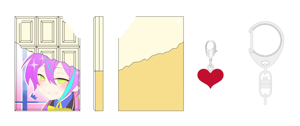 【類】板チョコラバーキーホルダー