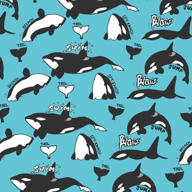 シャチ【iPhone11・iPhoneXS対応】シャチ パターン ブルー スマホケースiPhone用【各機種あります】