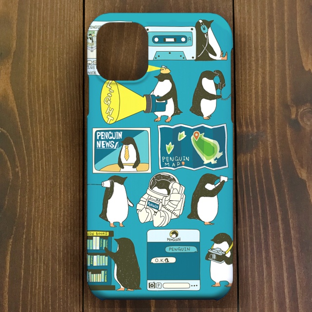 【iPhone11・iPhoneXR対応】ペンギン・スマートフォン ブルー・スマホケースiPhone用【ペンギン】