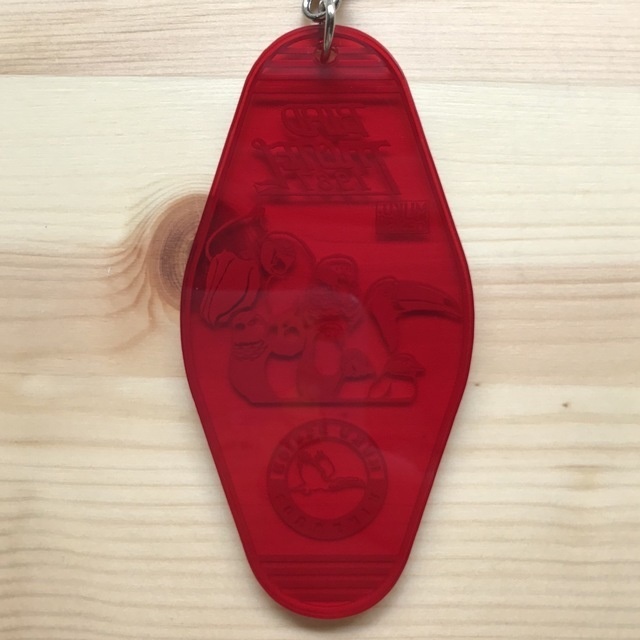 バード・スーベニアキーホルダー【サンセットレッド(クリア赤)・アクリル】