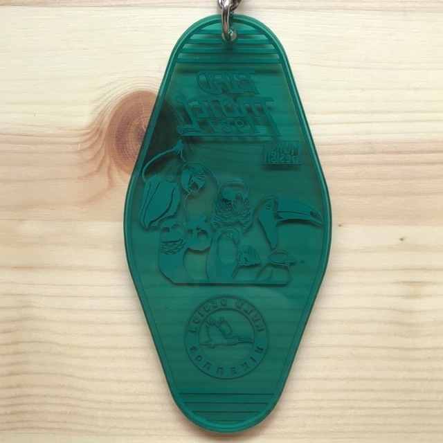 バード・スーベニアキーホルダー【ウォーターリリー・グリーン(緑)・アクリル】