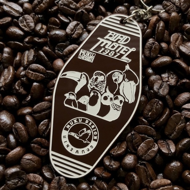 バード・スーベニアキーホルダー【マウンテンコーヒー(不透明・茶)アクリル】