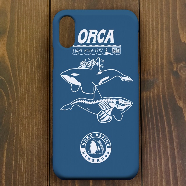 シャチ【iPhone11・iPhoneXS対応】オルカライトハウス ブルー スマホケース iPhone用【各機種あります】