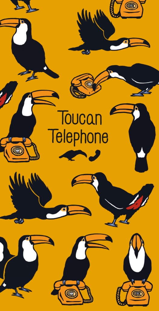 オニオオハシ【iPhone11・iPhoneXR対応】トゥッカーノ・テレフォンイエロー・スマホケースiPhone用