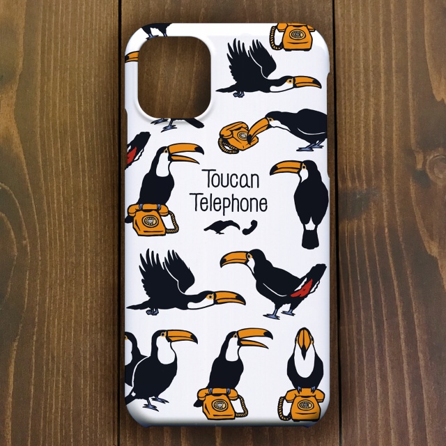 オニオオハシ【iPhone11・iPhoneXR対応】トゥッカーノ・テレフォン ホワイト・スマホケースiPhone用