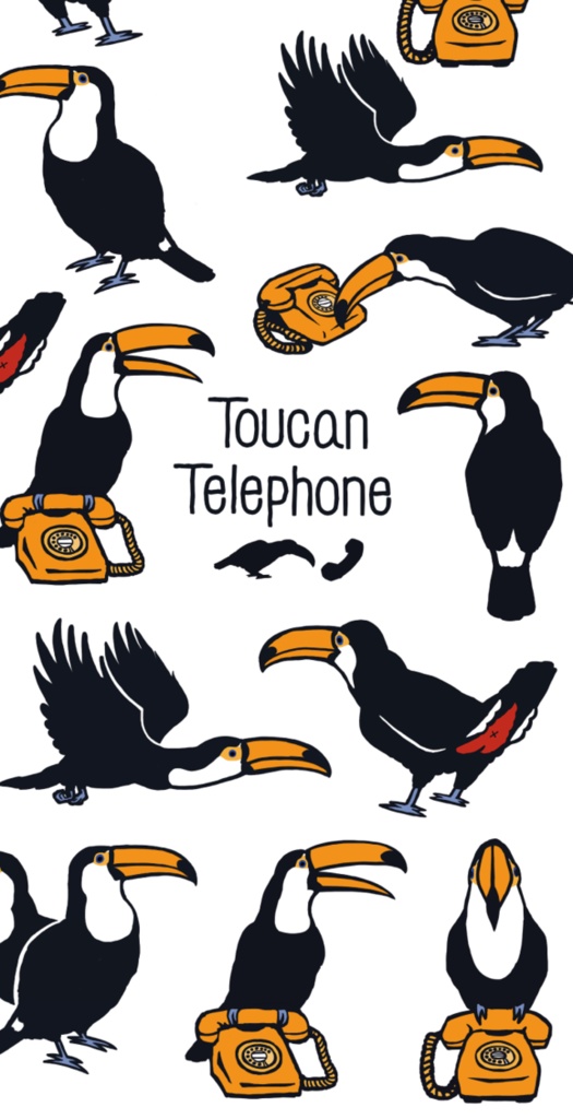 オニオオハシ【iPhone11・iPhoneXR対応】トゥッカーノ・テレフォン ホワイト・スマホケースiPhone用