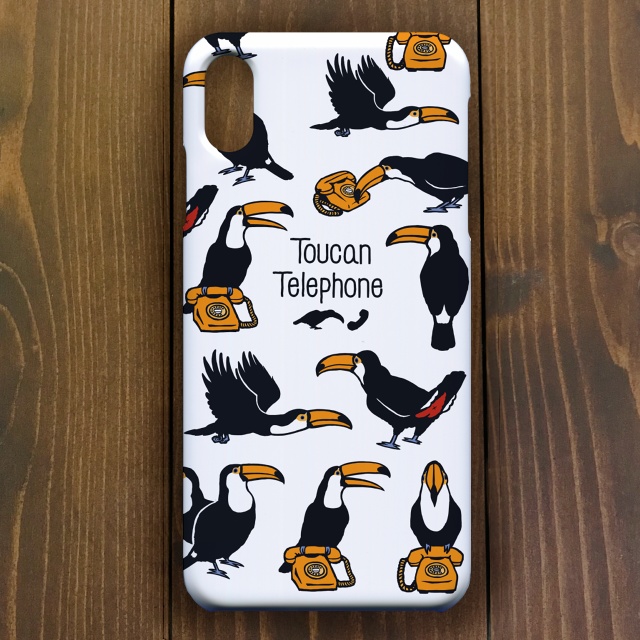 オニオオハシ【iPhone11・iPhoneXR対応】トゥッカーノ・テレフォン ホワイト・スマホケースiPhone用