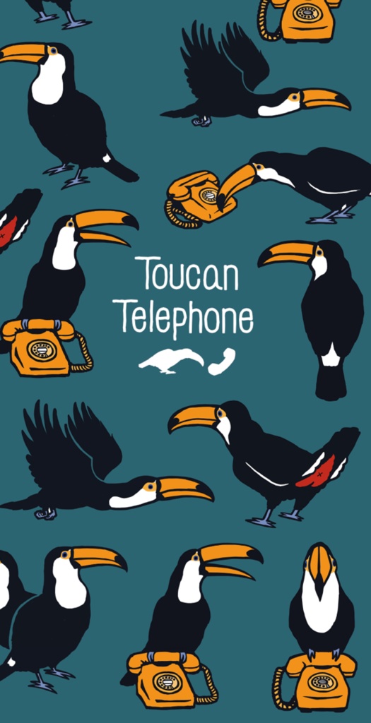 オニオオハシ【iPhone11・iPhoneXR対応】トゥッカーノ・テレフォン ブルー・スマホケースiPhone用