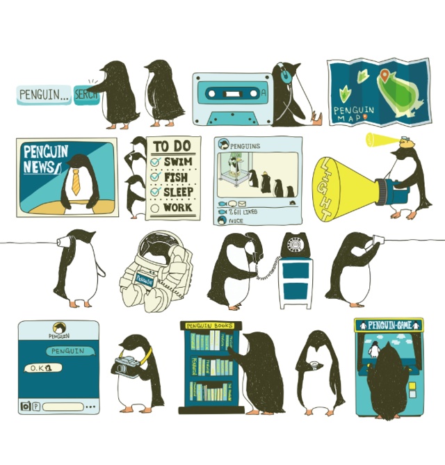 ペンギン【iPhone12・iPhone SE2対応】ペンギン・スマートフォン ホワイト手帳型 スマホケース iPhone用【各機種あります】