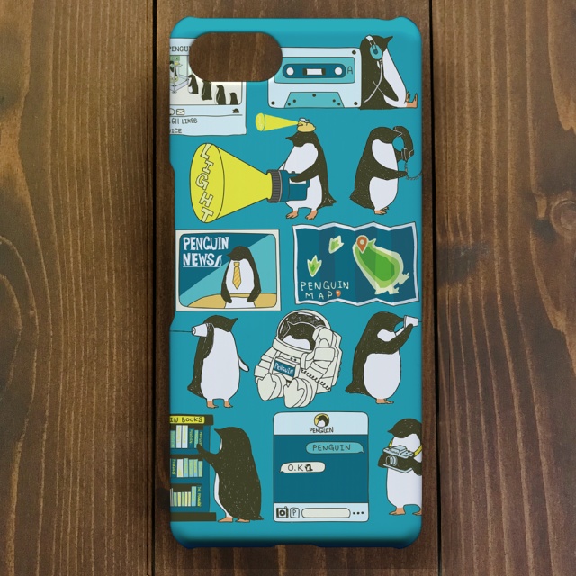 ペンギン【Xperia1・Ace対応】ペンギン・スマートフォン ブルー・スマホケースXperia用【ペンギン】