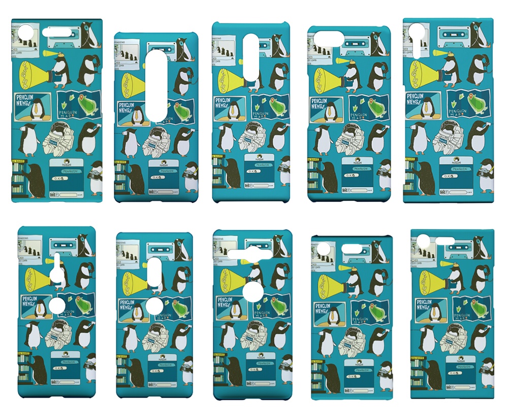ペンギン【Xperia1・Ace対応】ペンギン・スマートフォン ブルー・スマホケースXperia用【ペンギン】