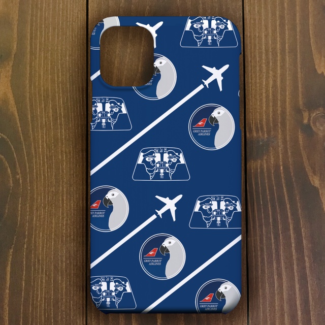 ヨウム【iPhone11・iPhone SE2対応】ヨウムエアラインズ・ ブルー・スマホケースiPhone用