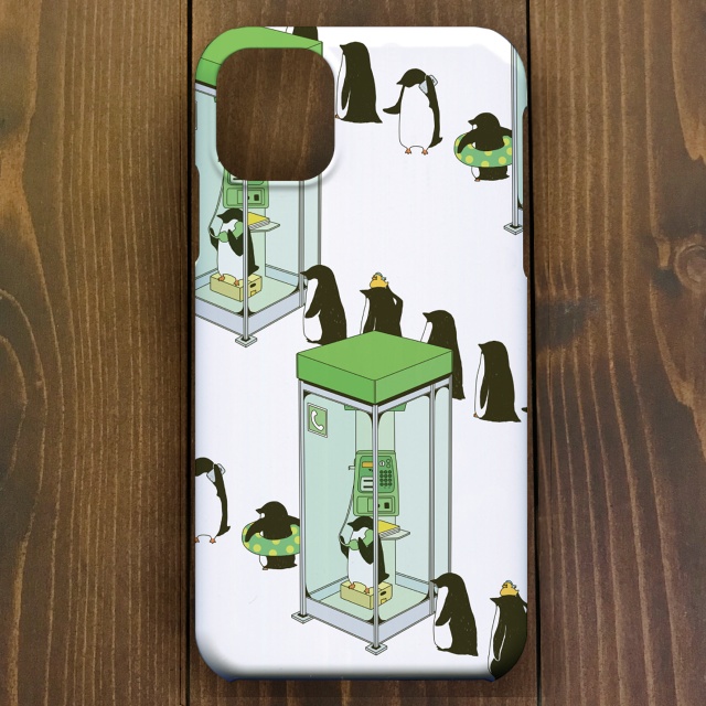 ペンギン【iPhone11対応】ペンギン電話BOX スマホケースiPhone用 ハードケース【各機種あります】