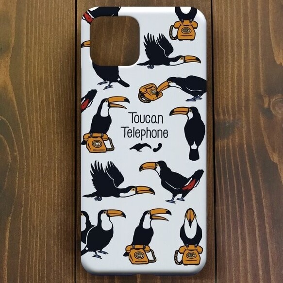 オニオオハシ【Google pixel 3・3a・4 対応】トゥッカーノ・テレフォンホワイト・スマホケースGoogle