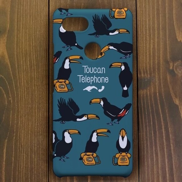 オニオオハシ【Google pixel 3・3a・4 対応】トゥッカーノ・テレフォンブルー・スマホケースGoogle