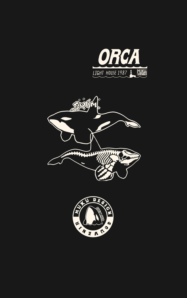 シャチ【iPhone12・iPhone11対応】オルカライトハウス オルカ・ブラック グリップケース iPhone用【各機種あります】