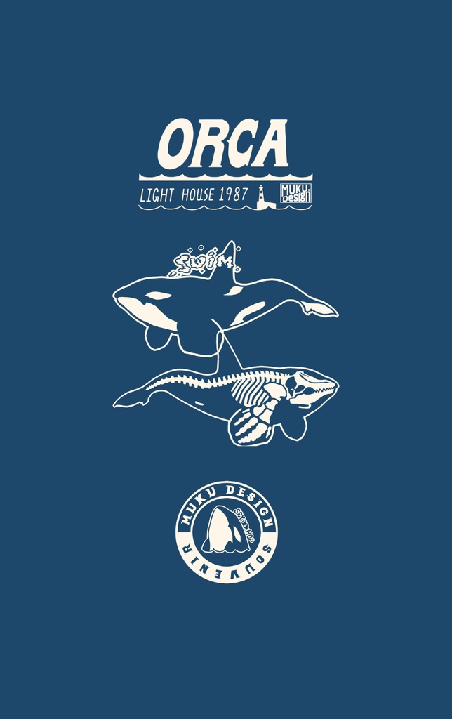 シャチ【iPhone14・iPhone15対応】オルカライトハウス ブルー グリップケース iPhone用【各機種あります】