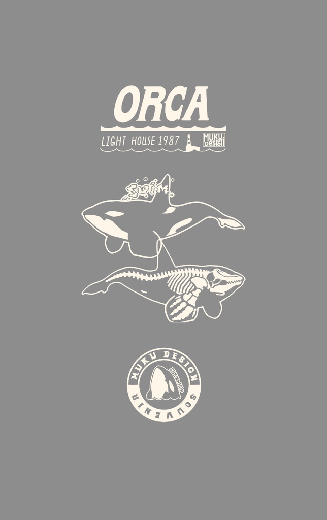 シャチ【iPhone14・iPhone15対応】オルカライトハウス サドルパッチグレー グリップケース iPhone用【各機種あります】