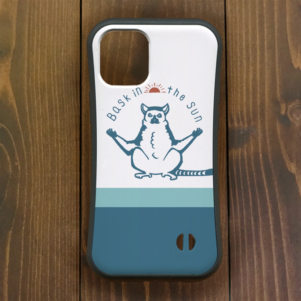 ワオキツネザル【iPhone12・iPhone11対応】ワオキツネザル・ グリップケース iPhone用【各機種あります】