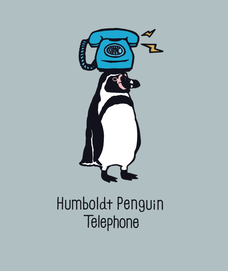 ペンギン【iPhone12・iPhone11対応】フンボルトペンギン・シンプル・グレー グリップケース iPhone用【各機種あります】