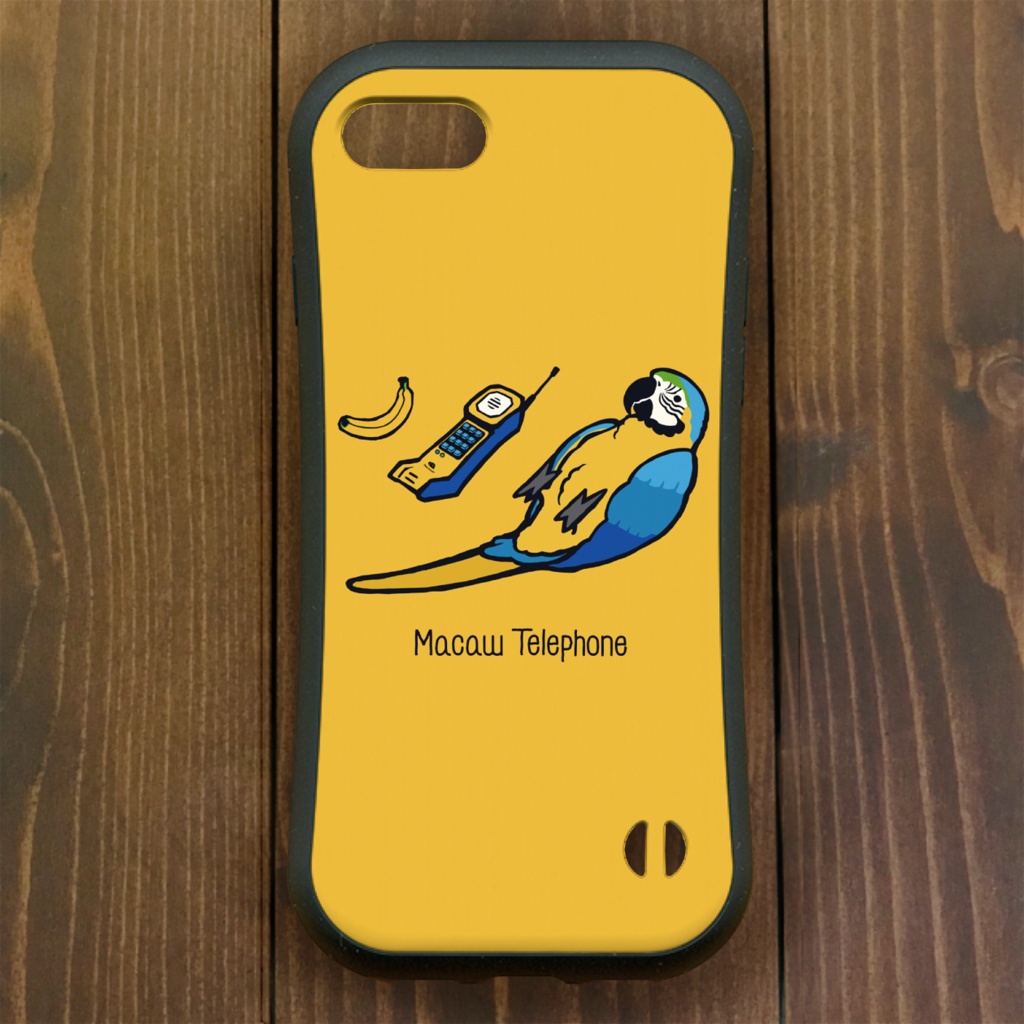 ルリコンゴウインコ【iPhone12・iPhone11対応】ルリコンゴウインコ・イエロー グリップケース iPhone用