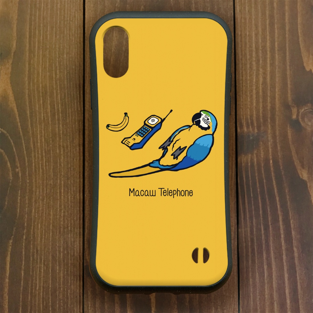 ルリコンゴウインコ【iPhone12・iPhone11対応】ルリコンゴウインコ・イエロー グリップケース iPhone用