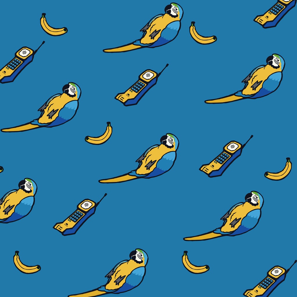 インコ【iPhone SE2・iPhone12対応】ルリコンゴウインコ・パターン・ブルー手帳型 スマホケース iPhone用【各機種あります】