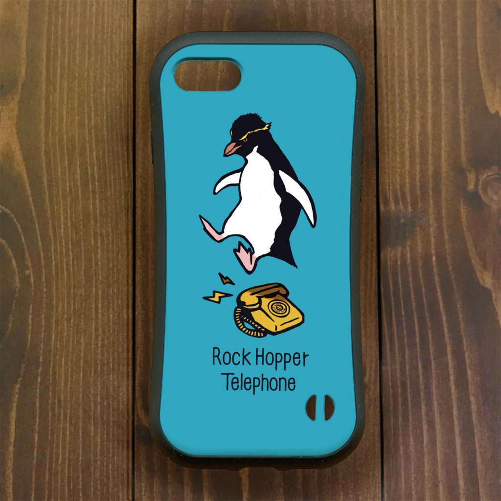 ペンギン【iPhone12・iPhone11対応】イワトビペンギン・ブルー・グリップケース iPhone用【各機種あります】