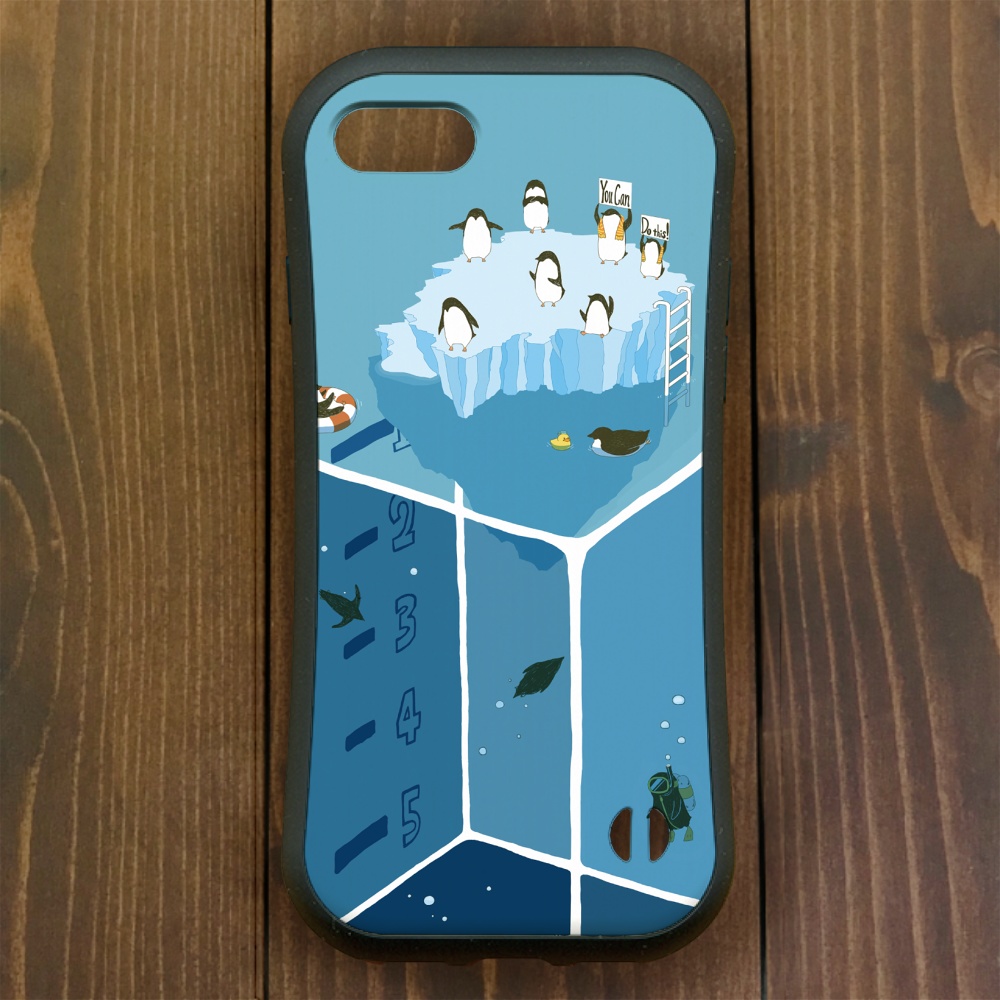 ペンギン【iPhone12・iPhone11対応】ペンギンダイバー!グリップケース