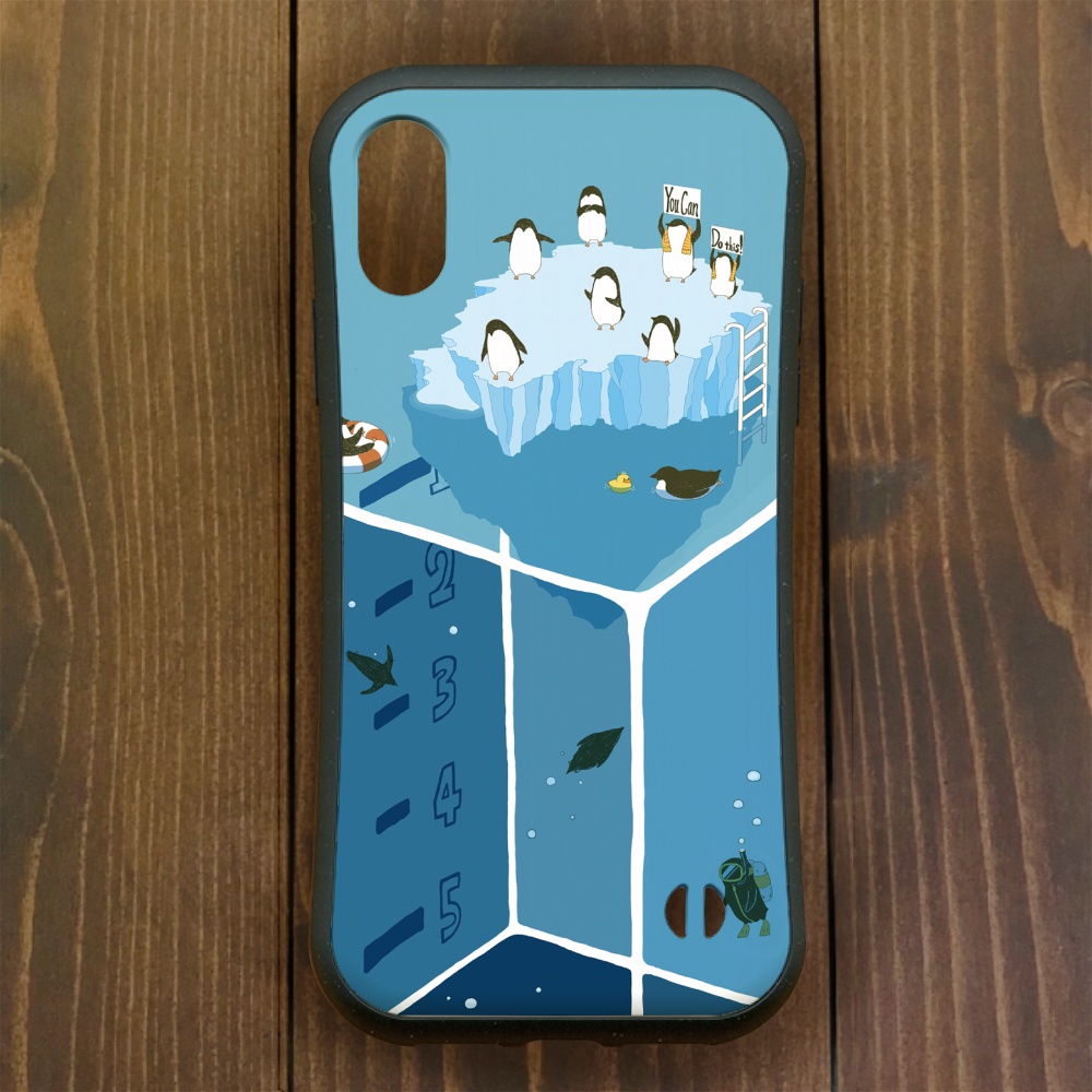ペンギン【iPhone12・iPhone11対応】ペンギンダイバー!グリップケース
