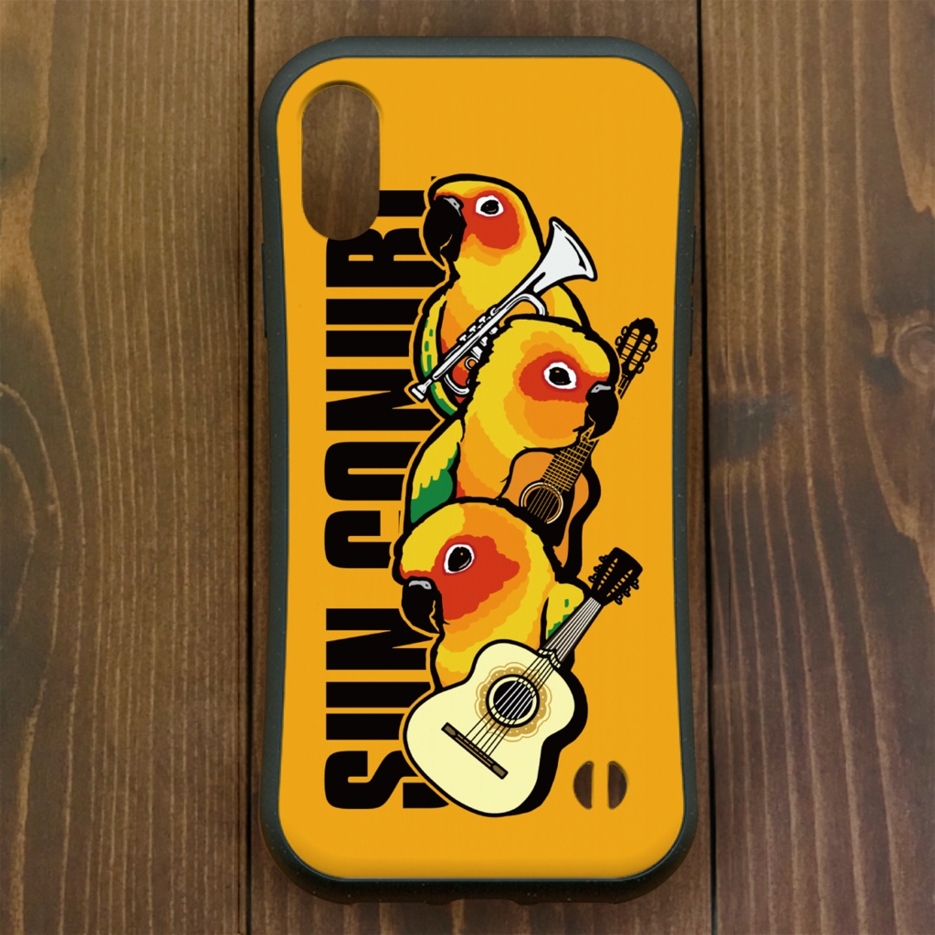 コガネメキシコインコ【iPhone12・iPhone11対応】コガネメキシコのマリアッチ グリップケース